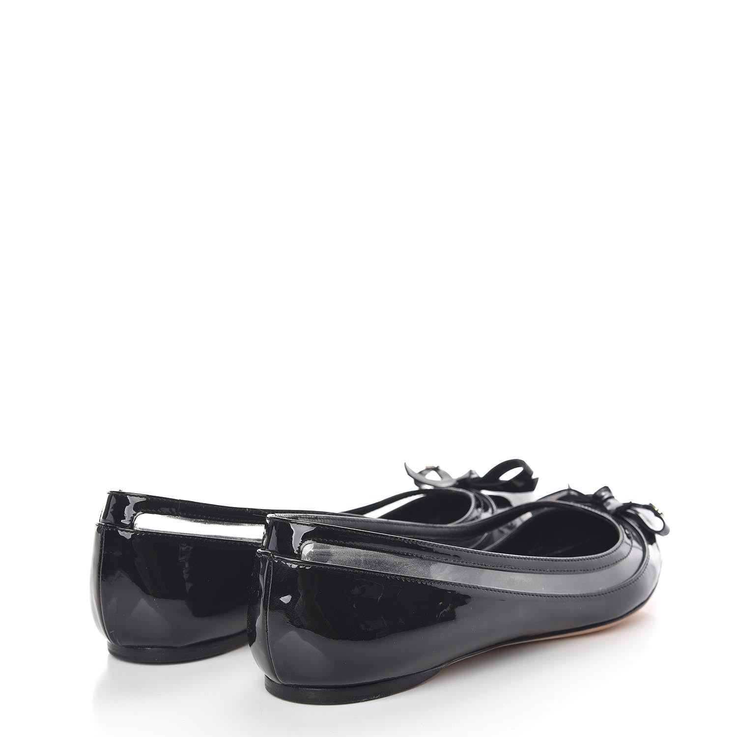 Christian Dior Patent PVC Bow Ballerina Flats 36.5 Black 4 of 12