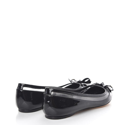 Christian Dior Patent PVC Bow Ballerina Flats 36.5 Black 4 of 12