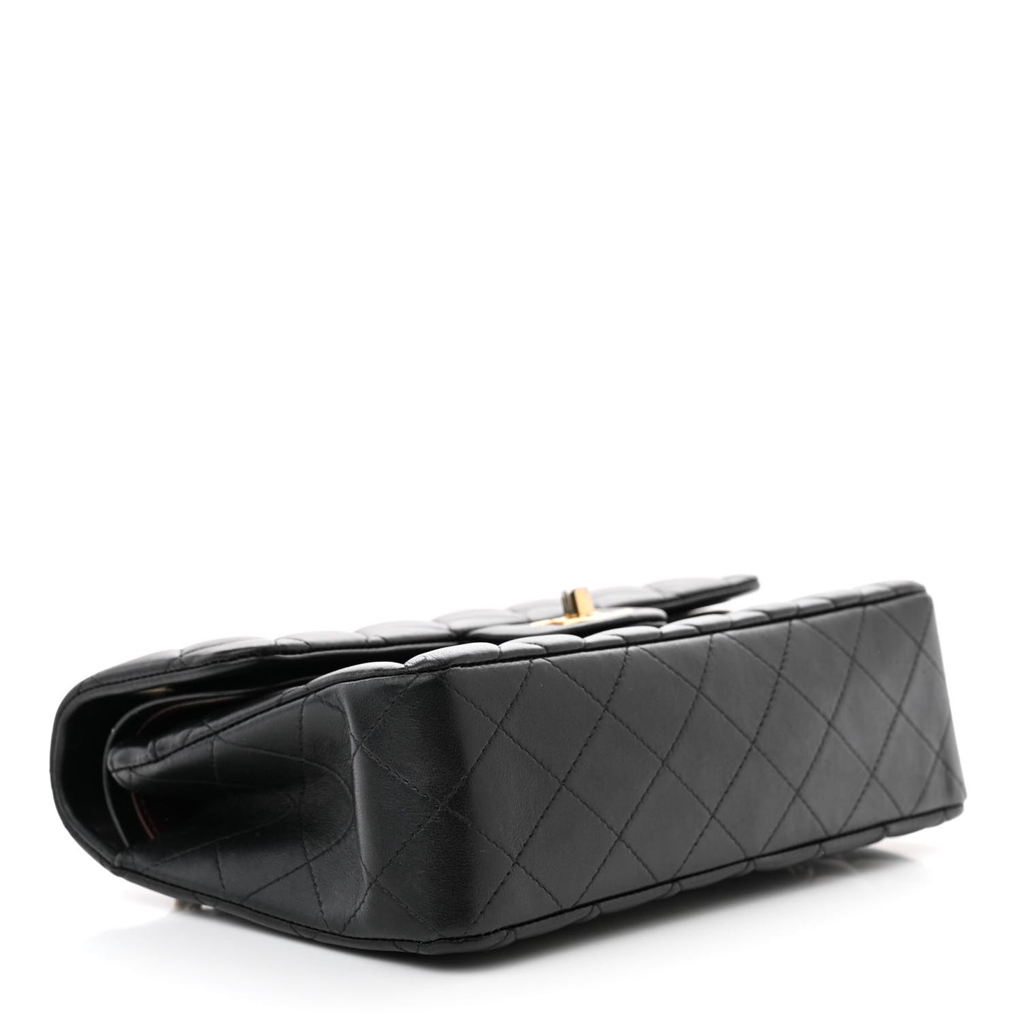 Lambskin Quilted Small Double Flap Black