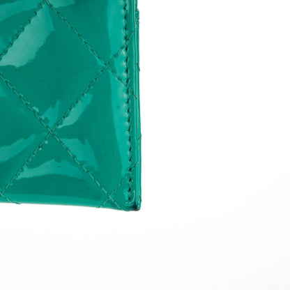 Chanel Patent Quilted Card Holder Green 9 of 11