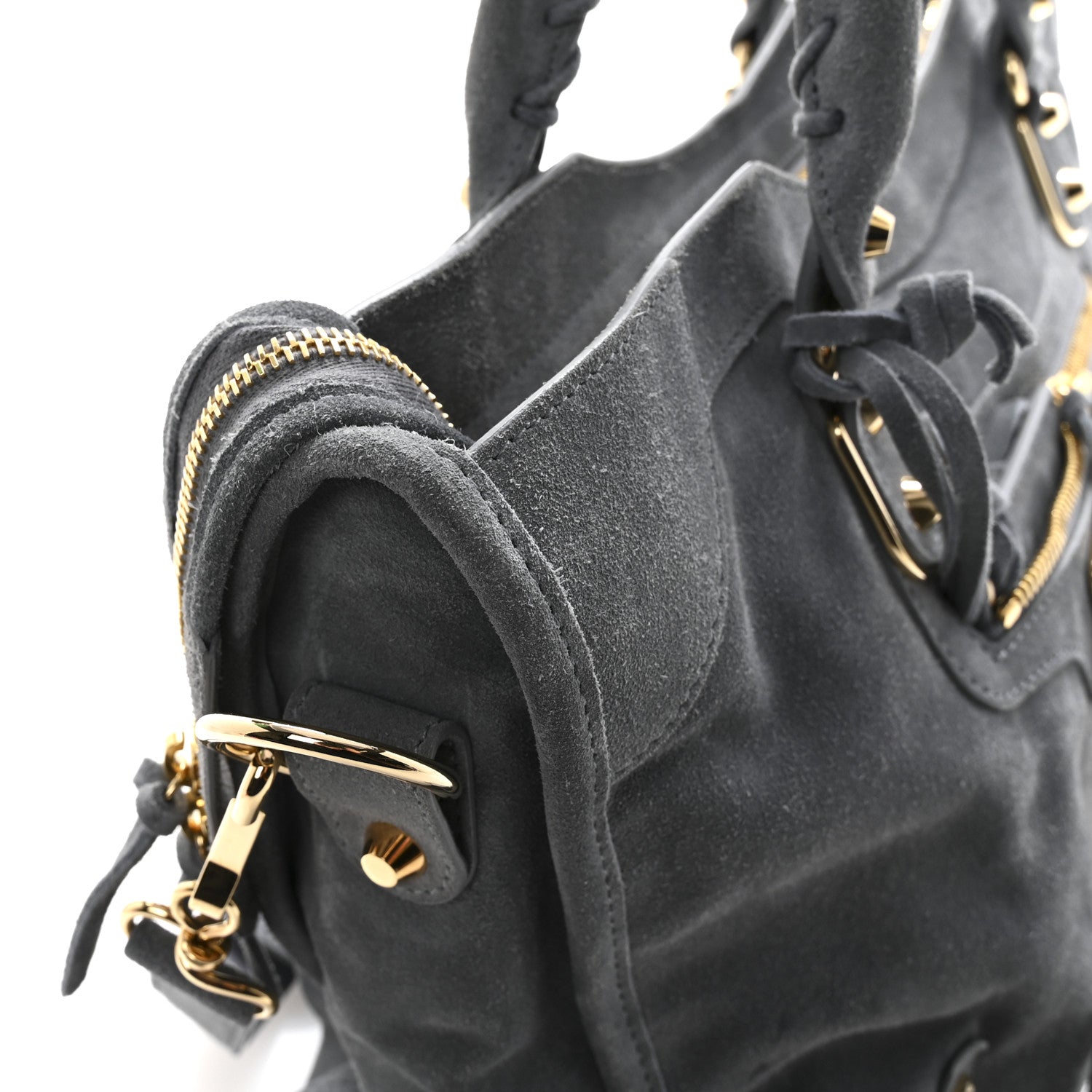 Balenciaga Suede Gold Metallic Edge Hardware City Gris Plomb 12 of 15