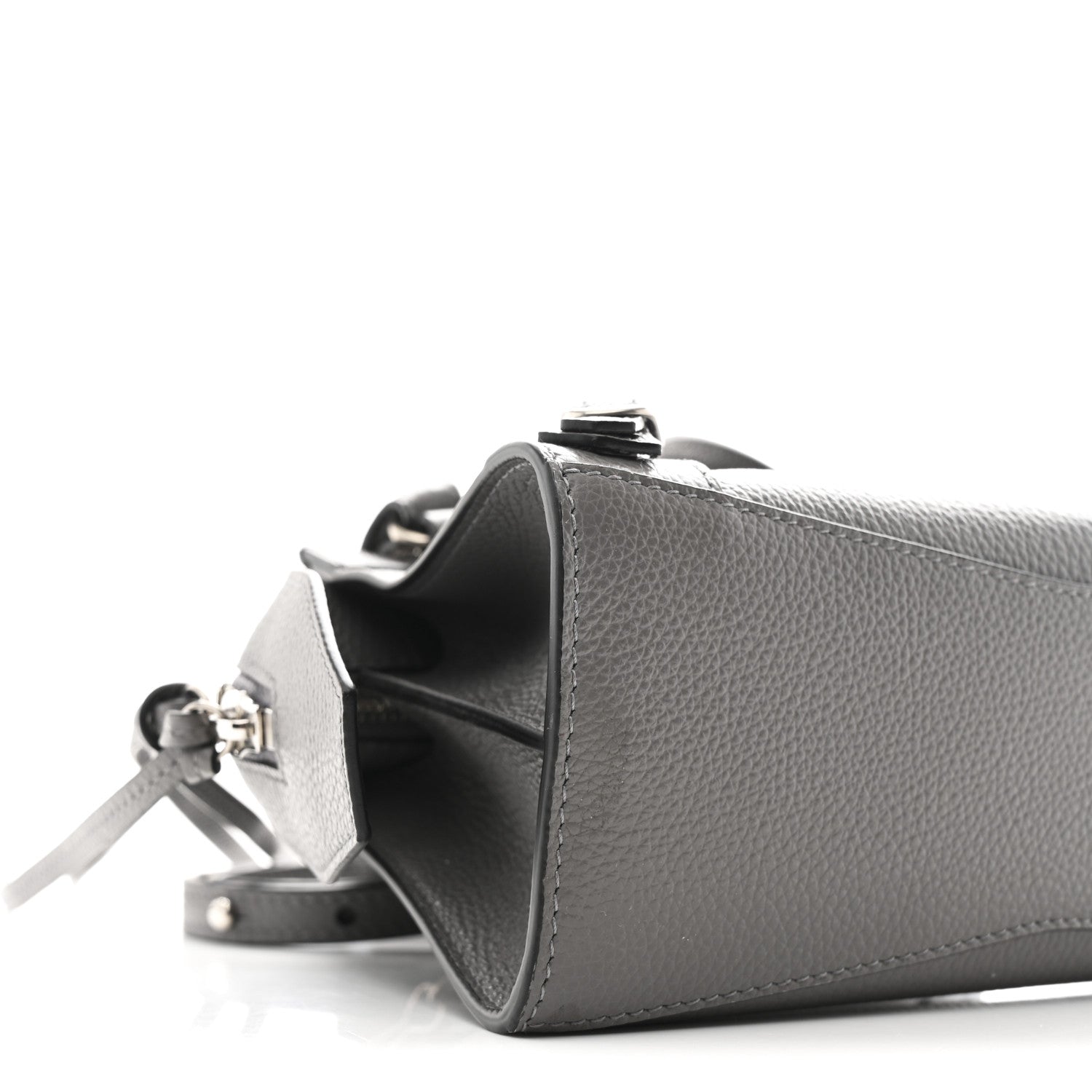 Balenciaga Grained Calfskin Neo Classic Silver Hardware Mini City Dark Grey 9 of 11