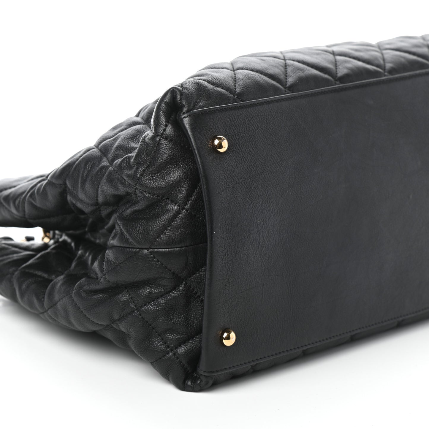 Calfskin Quilted Small Chain Me Tote Black