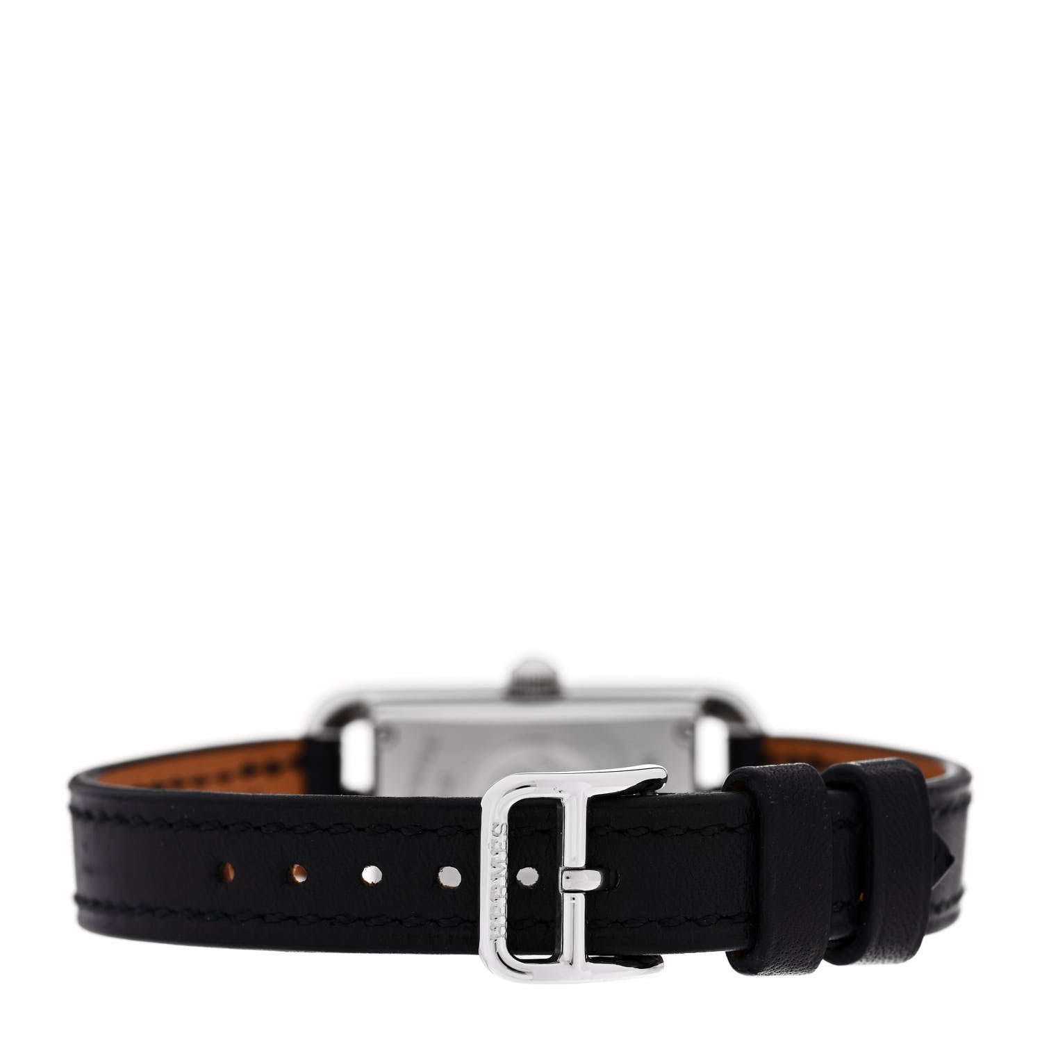 Hermes Stainless Steel Barenia Diamond Malachite 17mm Nantucket Quartz Watch Noir 3 of 5