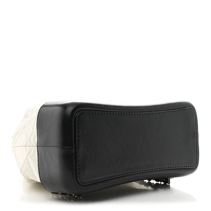 Chanel Aged Calfskin Quilted Small Gabrielle Backpack Black White 4 of 11