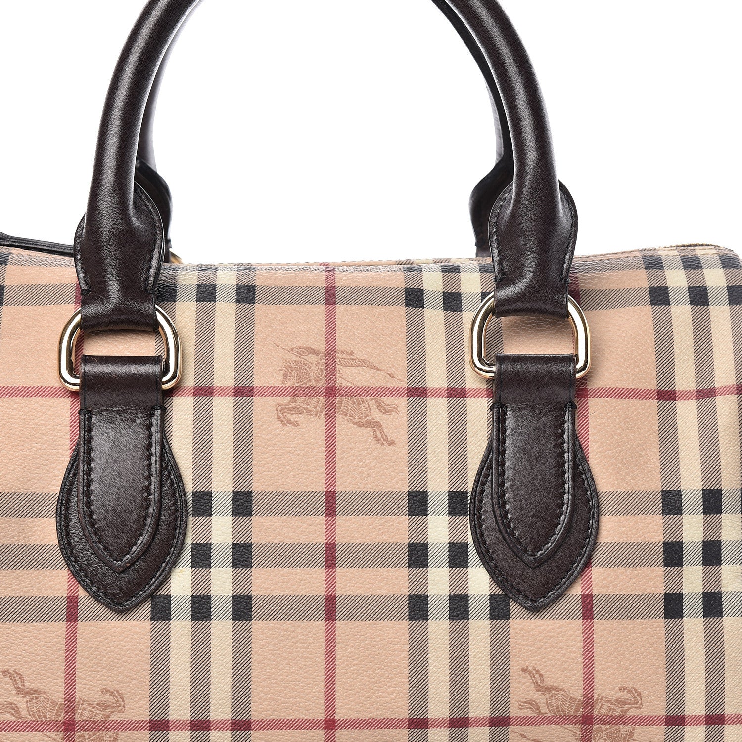 Burberry Haymarket Check Small Chester Bowling Bag Chocolate 12 of 12