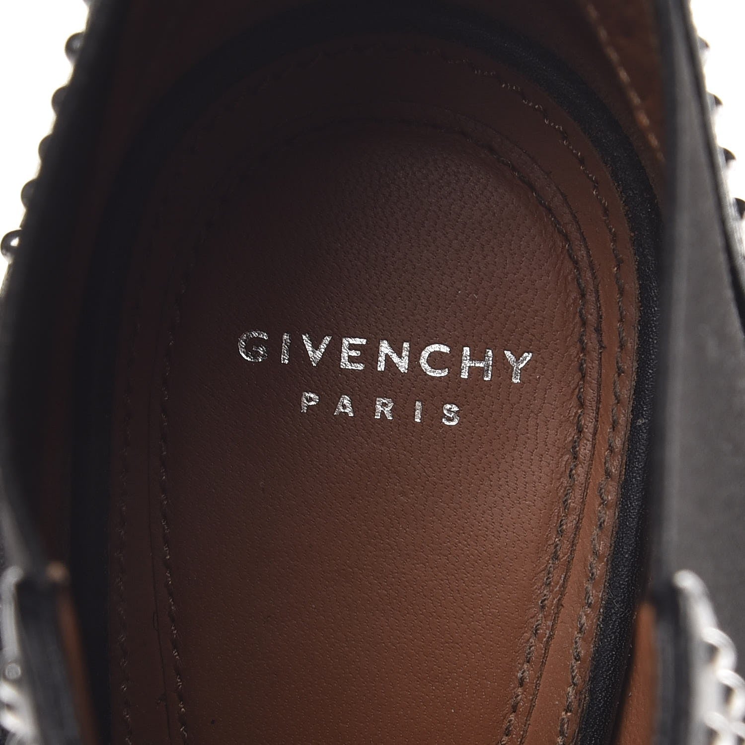 Givenchy Calfskin Studded Chelsea Ouv Peep Toe Booties 38 Black 10 of 13