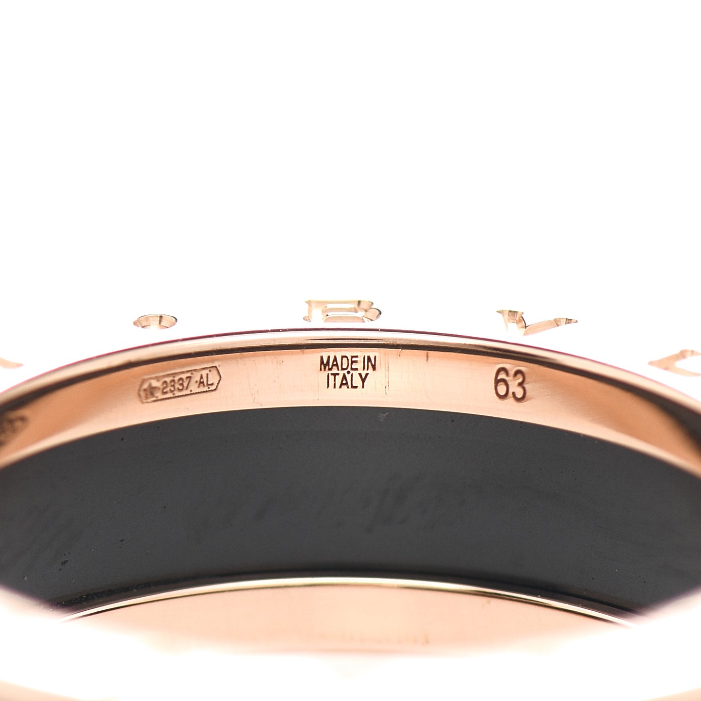 18K Rose Gold Black Ceramic Matte B.Zero1 Two-Band Ring 63 10.25