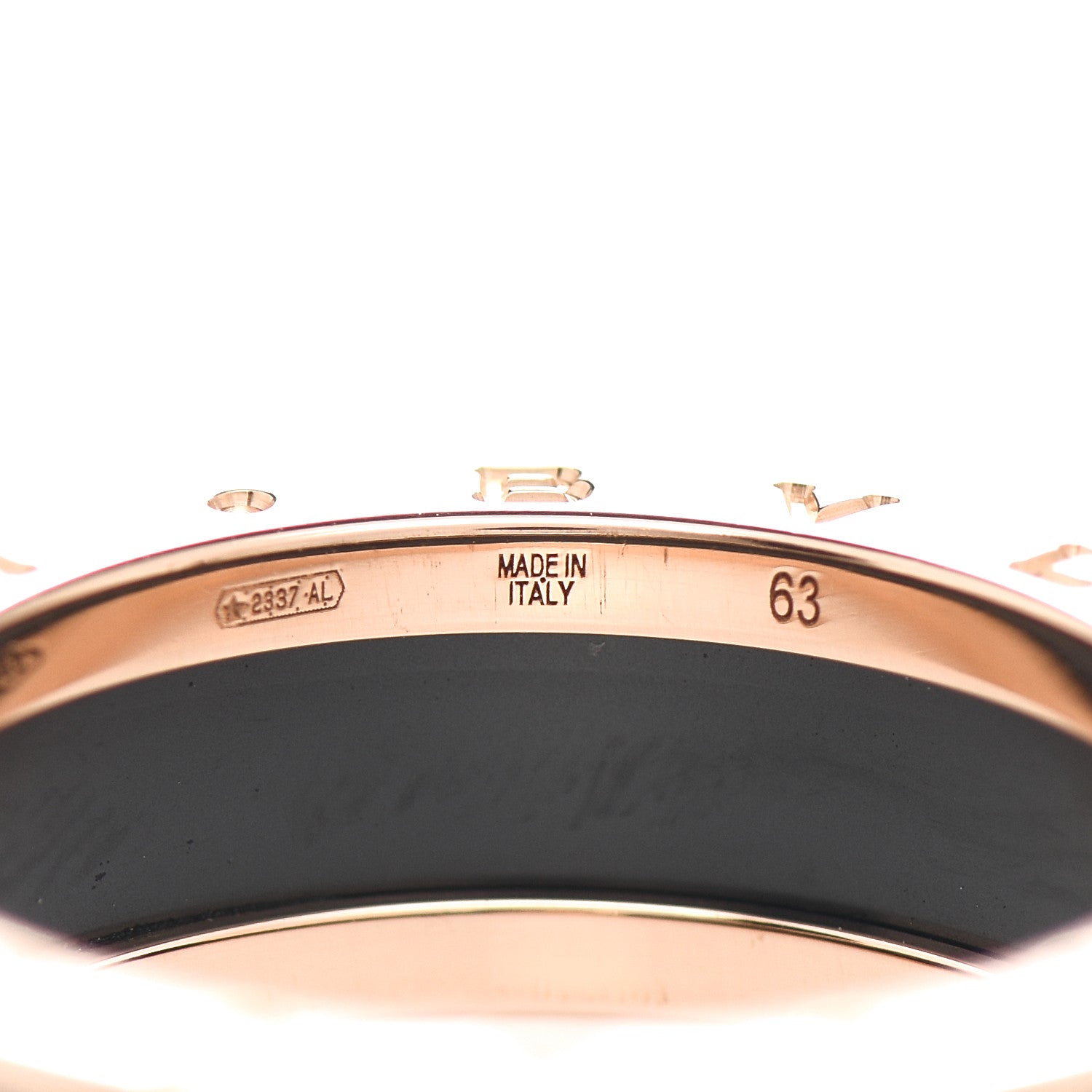 Bulgari 18K Rose Gold Black Ceramic Matte B.Zero1 Two-Band Ring 63 10.25 5 of 6