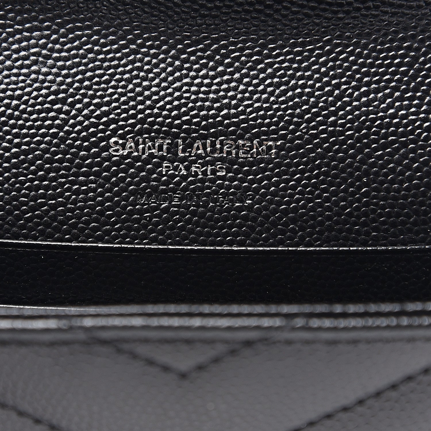 Saint Laurent Grain De Poudre Matelasse Chevron Small Monogram Envelope Wallet Black 5 of 5
