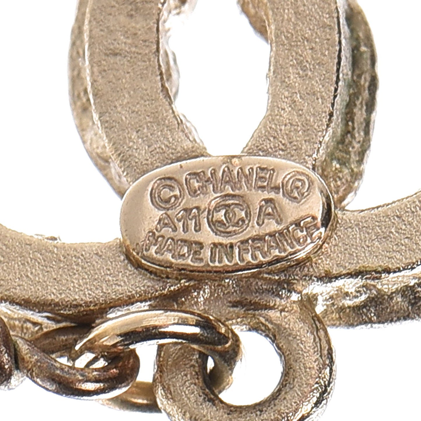 Pearl CC Drop Earrings Light Gold