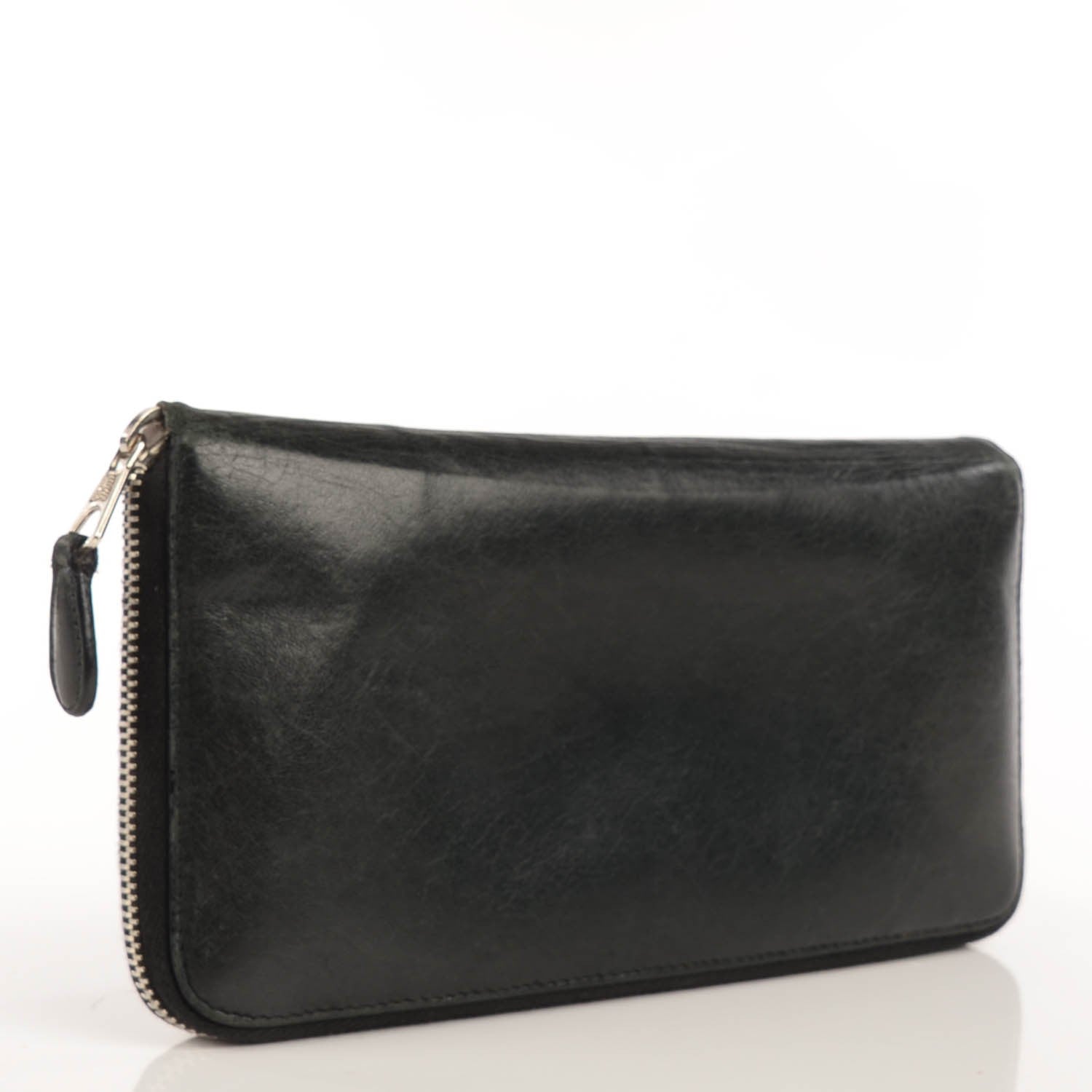Balenciaga Agneau Giant 12 Silver Hardware Compagnon Wallet Black 2 of 8