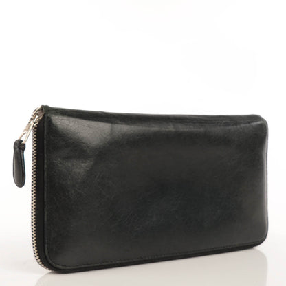 Balenciaga Agneau Giant 12 Silver Hardware Compagnon Wallet Black 2 of 8