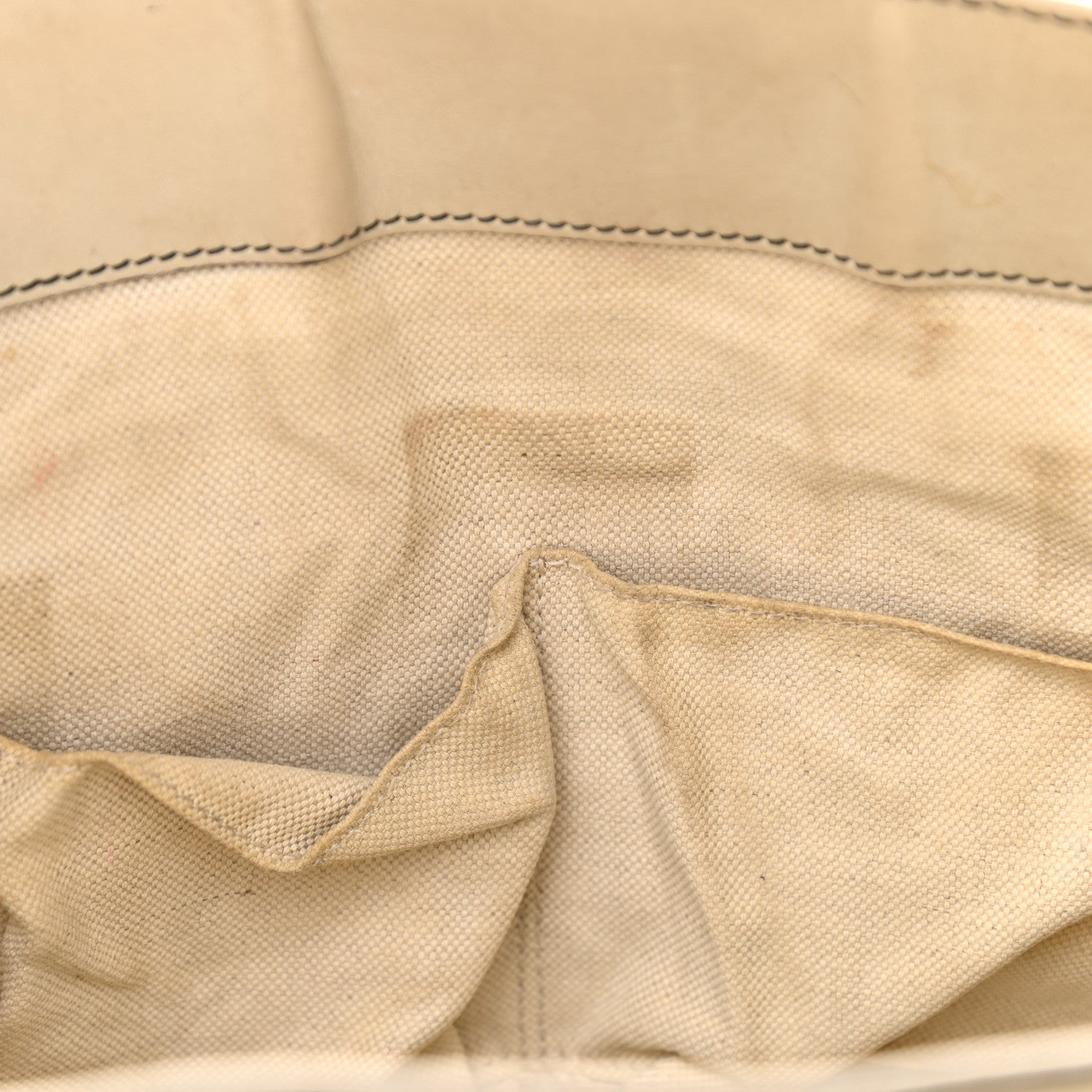 Gucci Monogram Margaux Calfskin Large Emily Chain Shoulder Bag Beige Ebony Mystic White 24 of 25