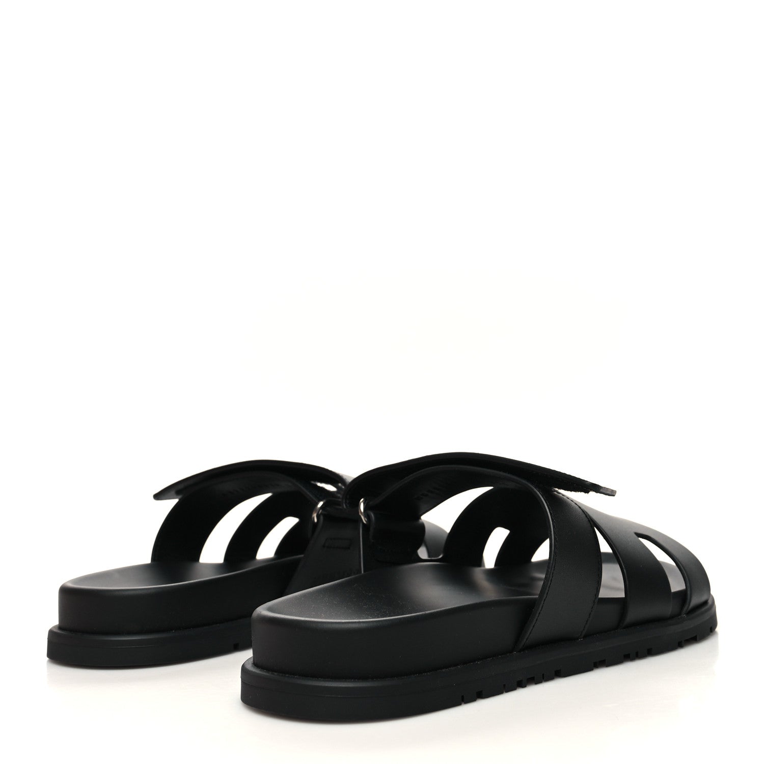 Hermes Calfskin Chypre Sandals 39.5 Black 4 of 9