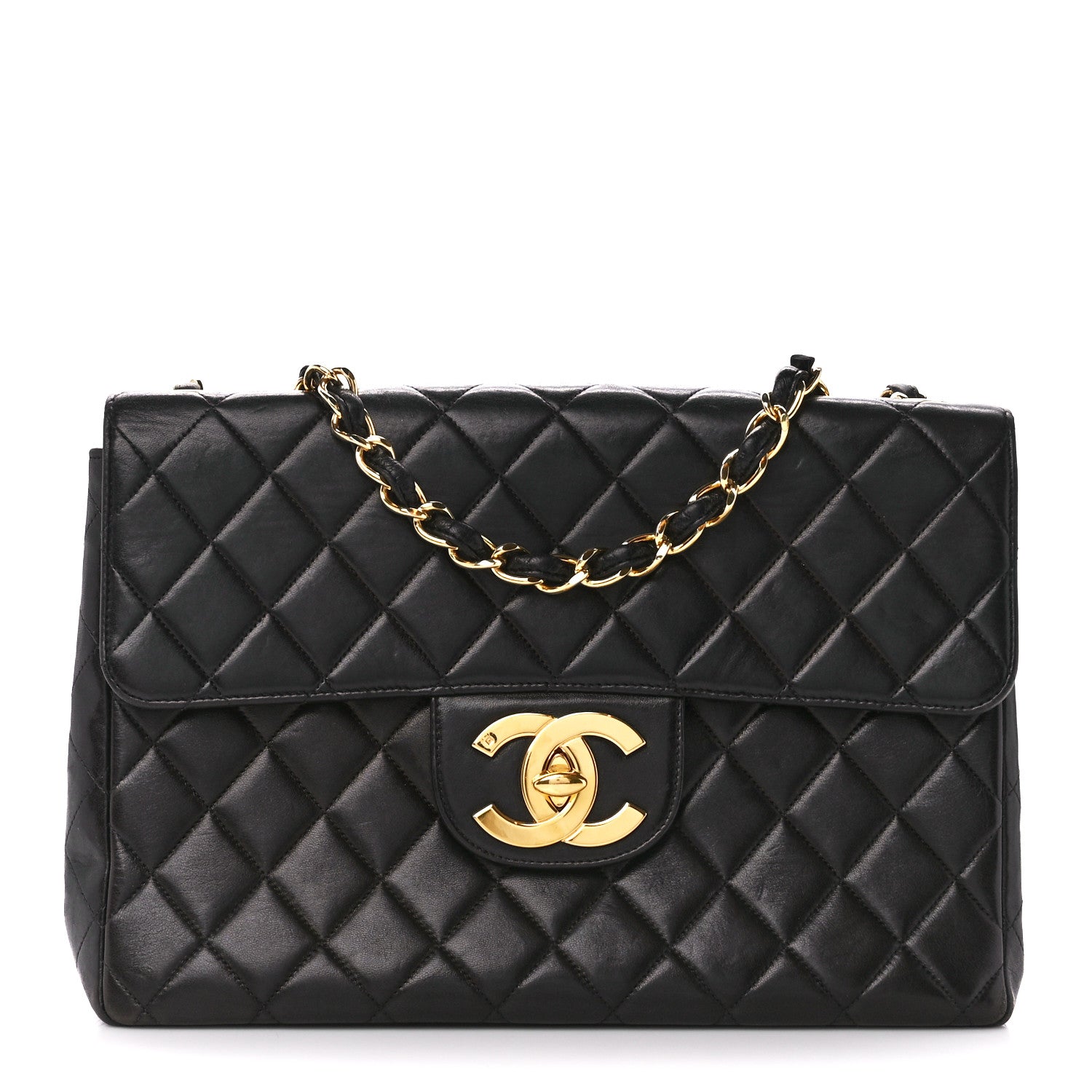 Chanel Lambskin Quilted XL Jumbo Single Flap Black 1 of 13