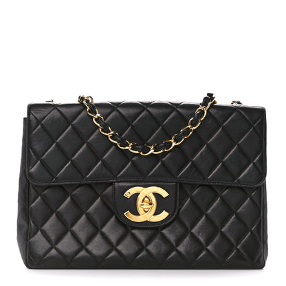 Chanel Lambskin Quilted XL Jumbo Single Flap Black 1 of 13