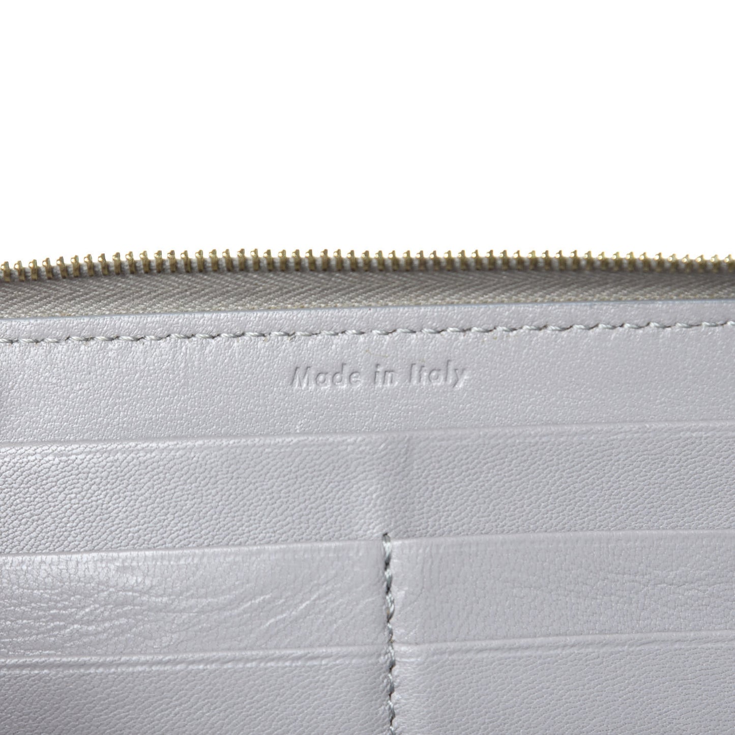 Lambskin Large Zip Around Multifunction Wallet Grey