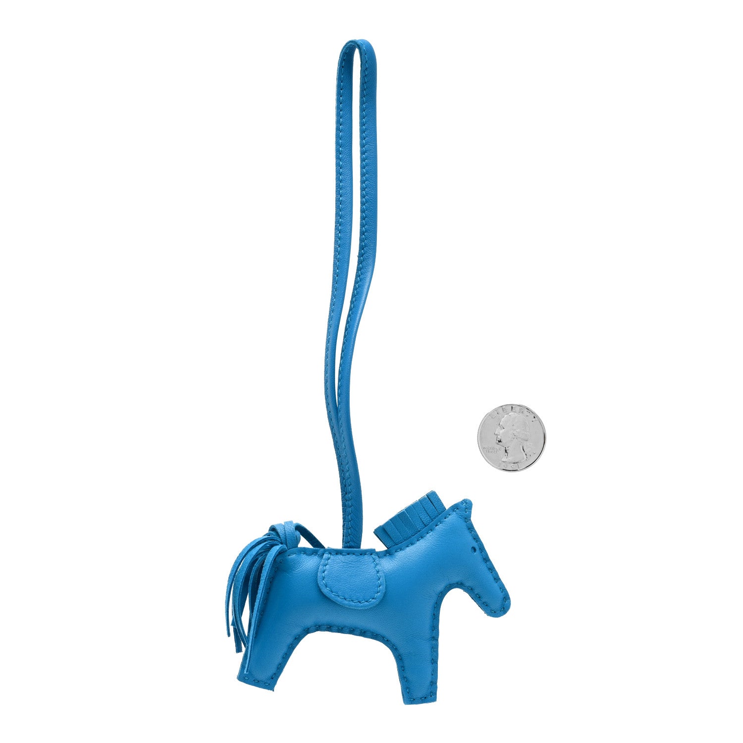 Hermes Milo Lambskin Grigri Rodeo Horse Bag Charm PM Bleu Zanzibar 2 of 3