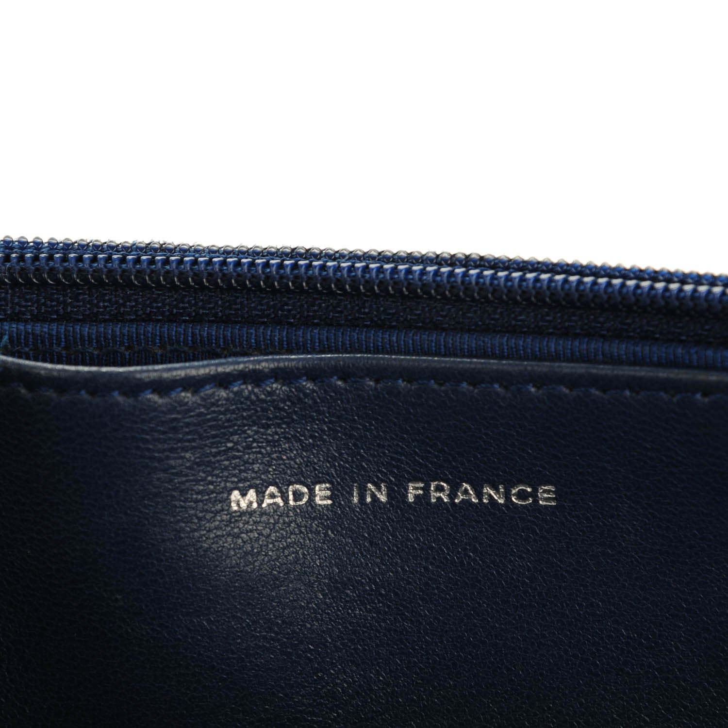 Chanel Lambskin Perforated Wallet On Chain WOC Blue 7 of 9