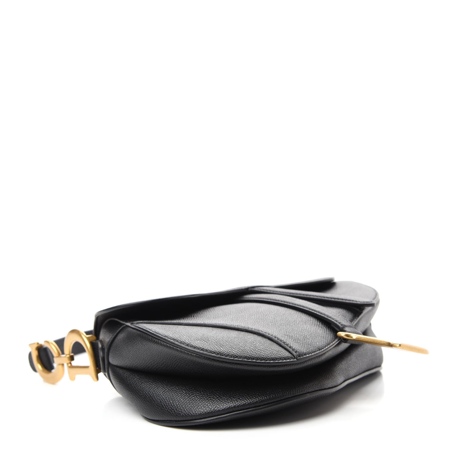 Christian Dior Grained Calfskin Saddle Bag Black 4 of 10