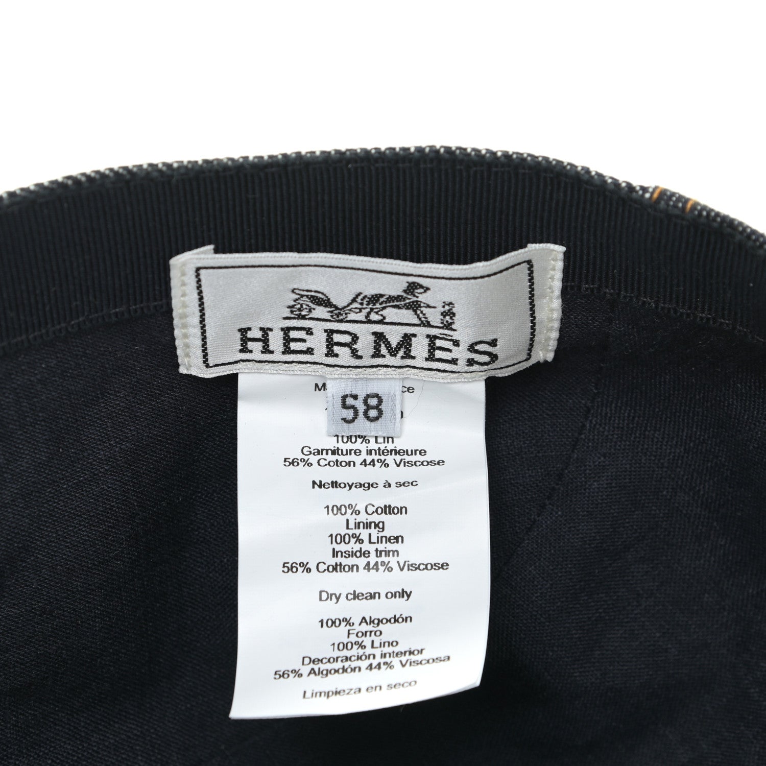 Hermes Denim Embroidered Nevada Cap 58 Indigo 5 of 5