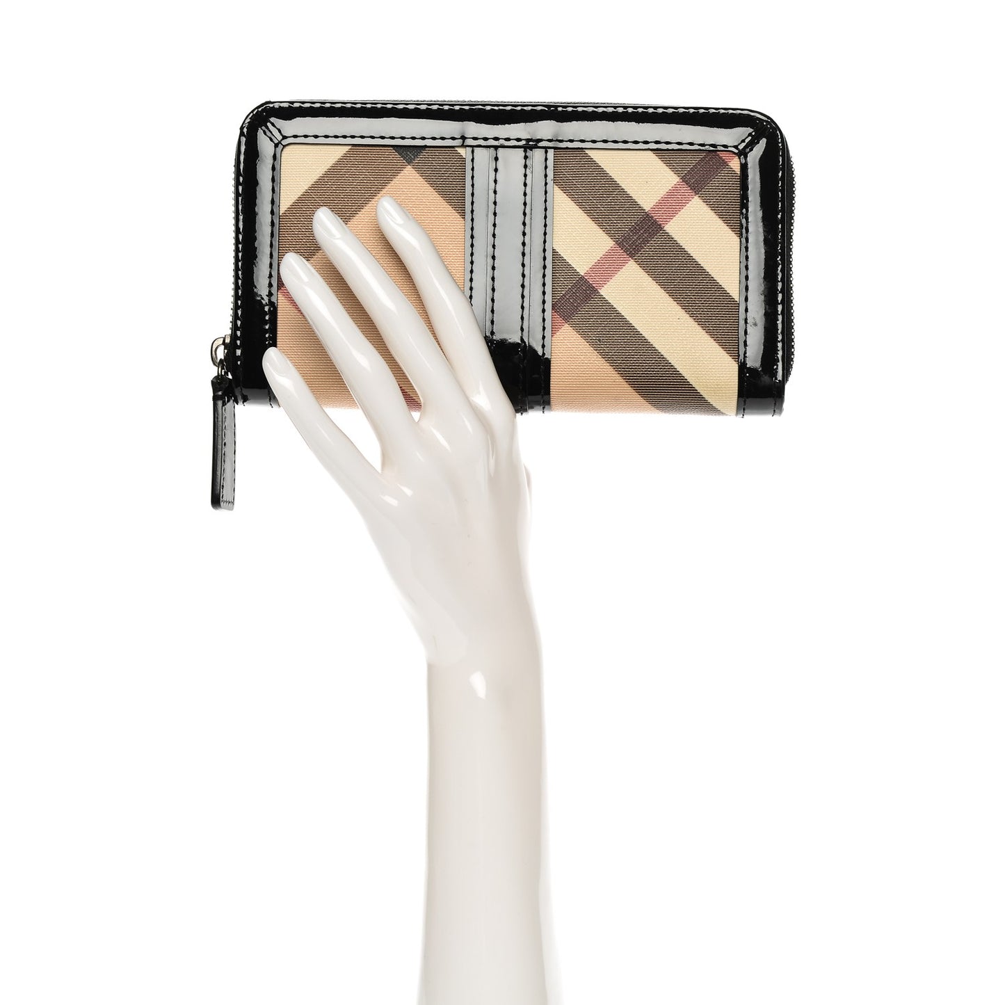 Supernova Check Large Ziggy Zip Around Wallet Black