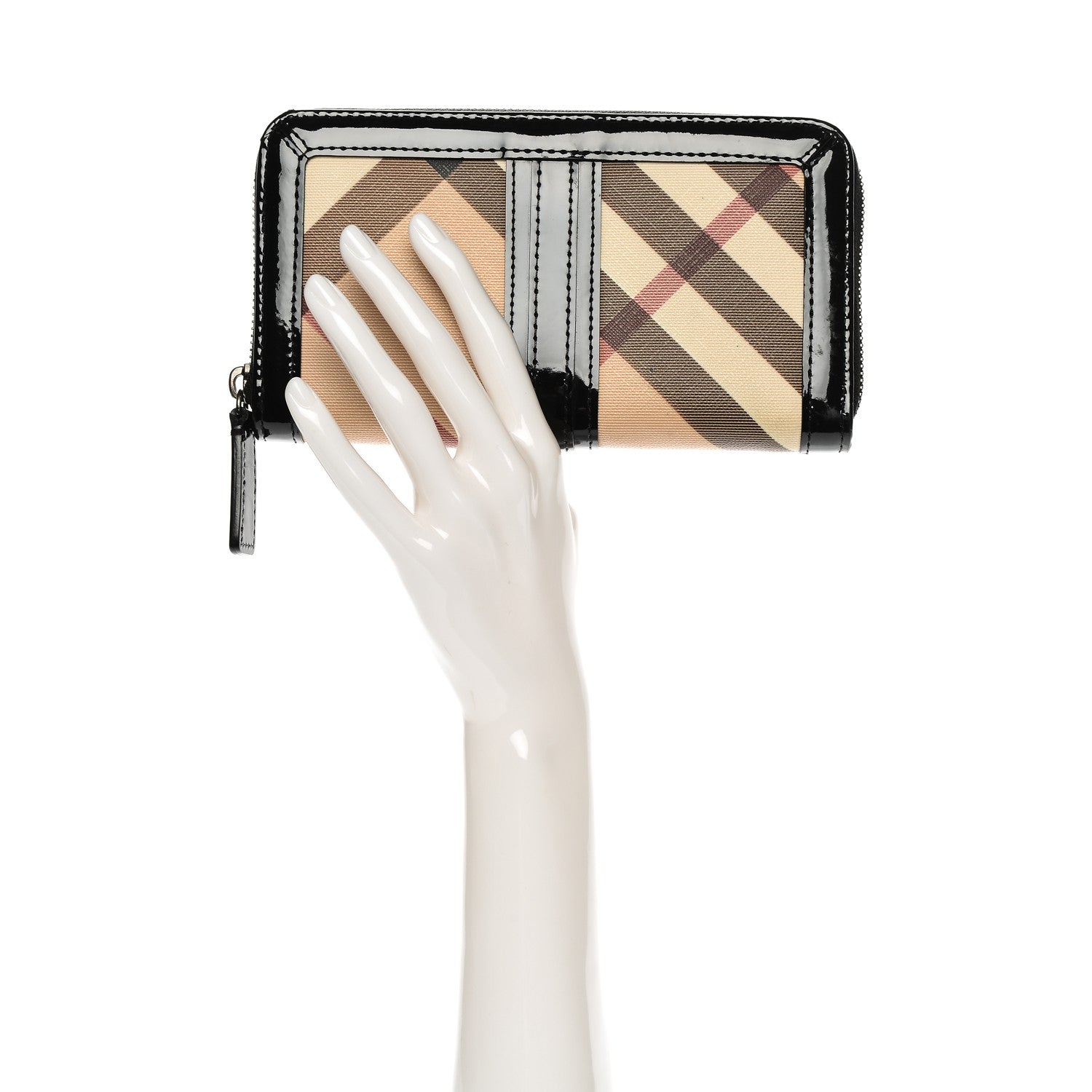 Burberry Supernova Check Large Ziggy Zip Around Wallet Black 2 of 11