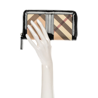 Burberry Supernova Check Large Ziggy Zip Around Wallet Black 2 of 11