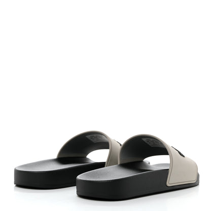 Balenciaga Rubber Womens Logo Pool Slide Sandals 37 Black Grey 4 of 10