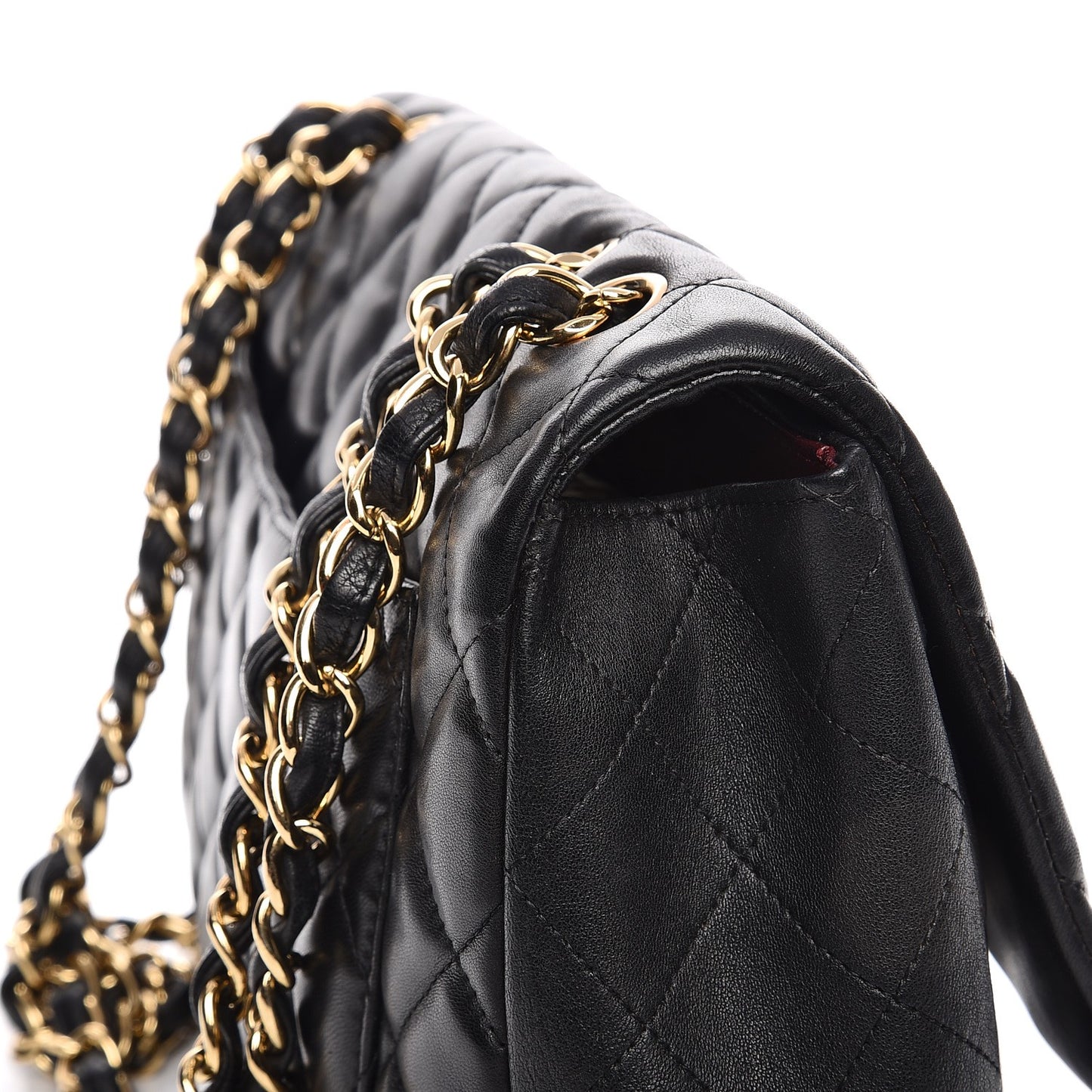 Lambskin Quilted Jumbo Single Flap Black