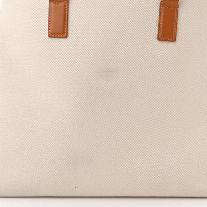 Celine Canvas Calfskin Logo Print Small Horizontal Cabas Natural Tan 13 of 15
