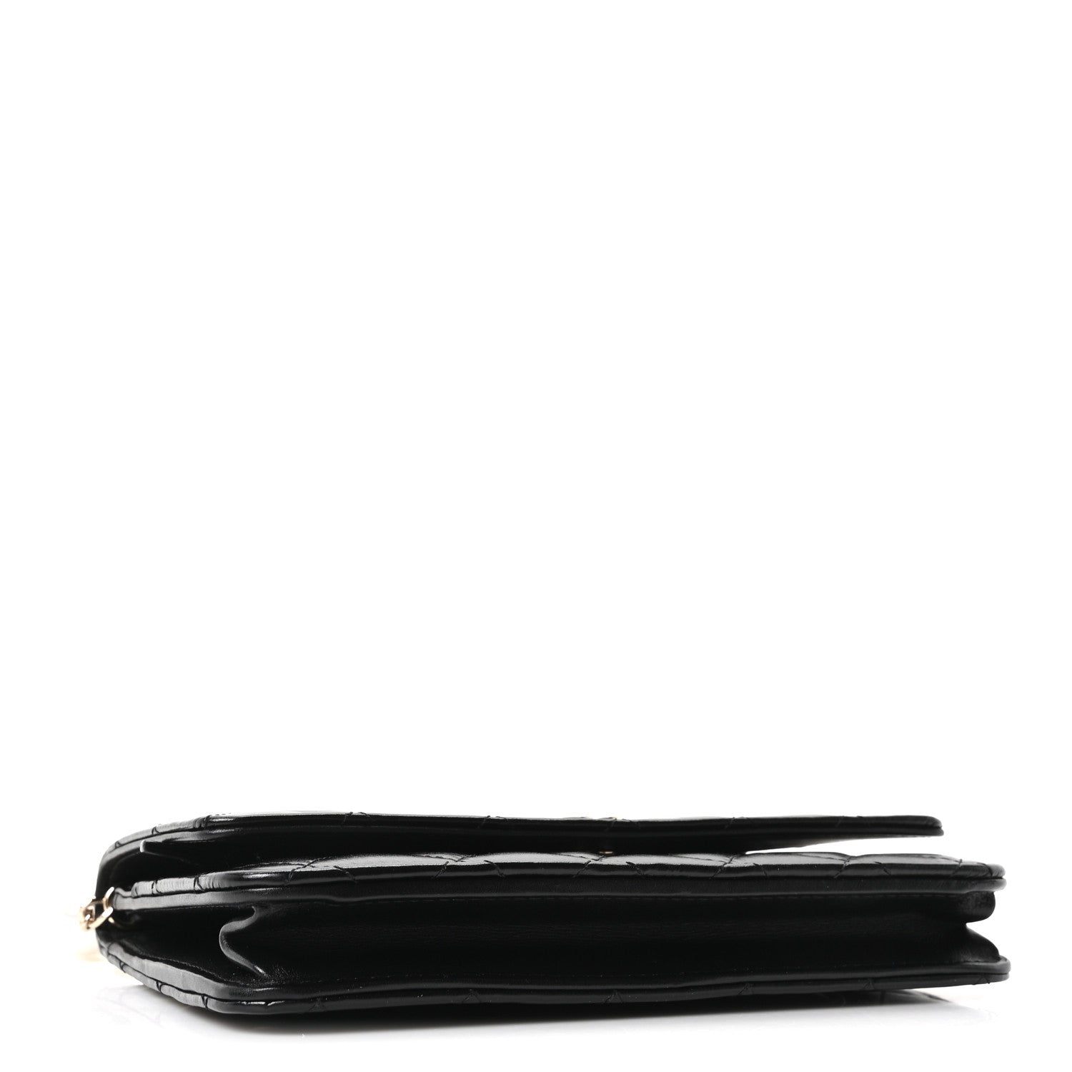 Chanel Calfskin Quilted Maxi Pearl Wallet On Chain WOC Black 4 of 12