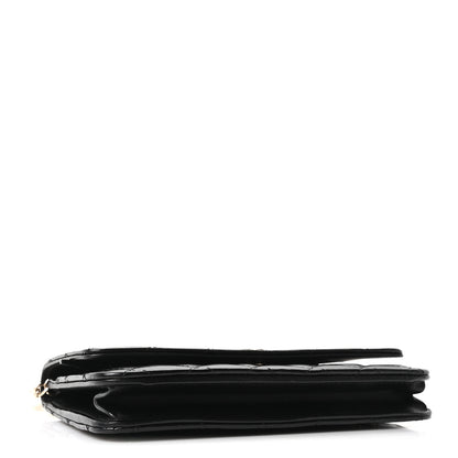 Chanel Calfskin Quilted Maxi Pearl Wallet On Chain WOC Black 4 of 12