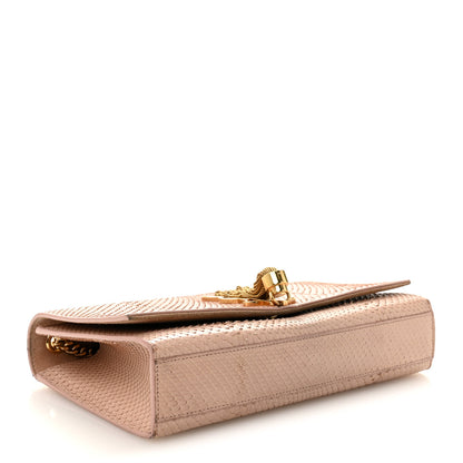 Saint Laurent Snakeskin Medium Classic Monogram Kate Tassel Satchel Beige 4 of 15
