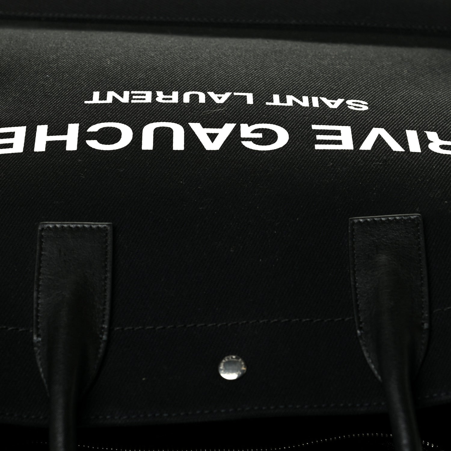Saint Laurent Linen Calfskin Rive Gauche North South Tote Black 5 of 5