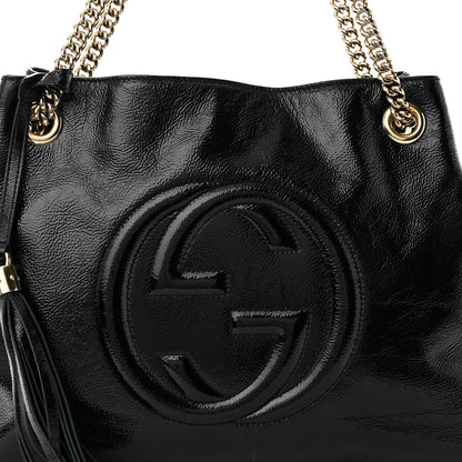 Gucci Patent Medium Soho Chain Shoulder Bag Black 8 of 10