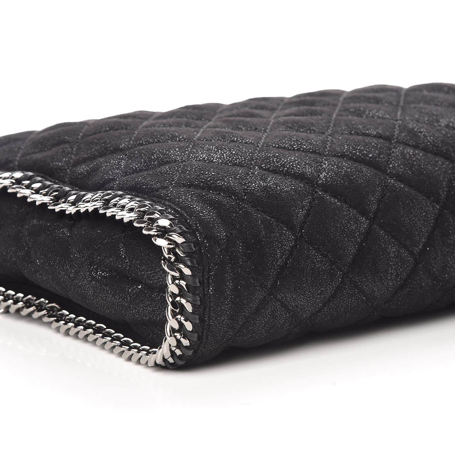 Stella McCartney Shaggy Deer Quilted Falabella Fold Over Tote Black 6 of 9