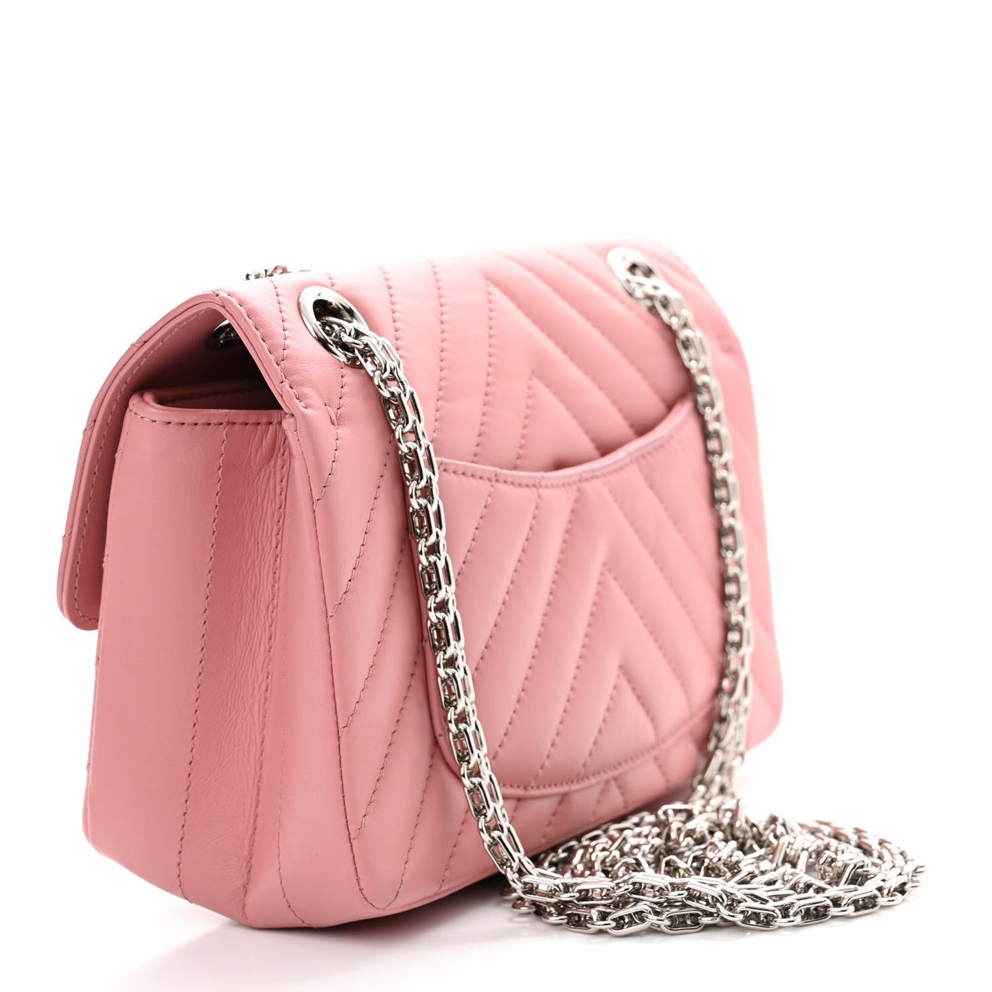 Aged Calfskin Chevron Quilted 2.55 Reissue Mini Flap Pink