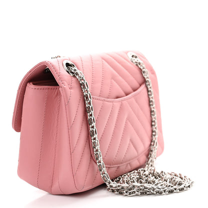 Chanel Aged Calfskin Chevron Quilted 2.55 Reissue Mini Flap Pink 3 of 12