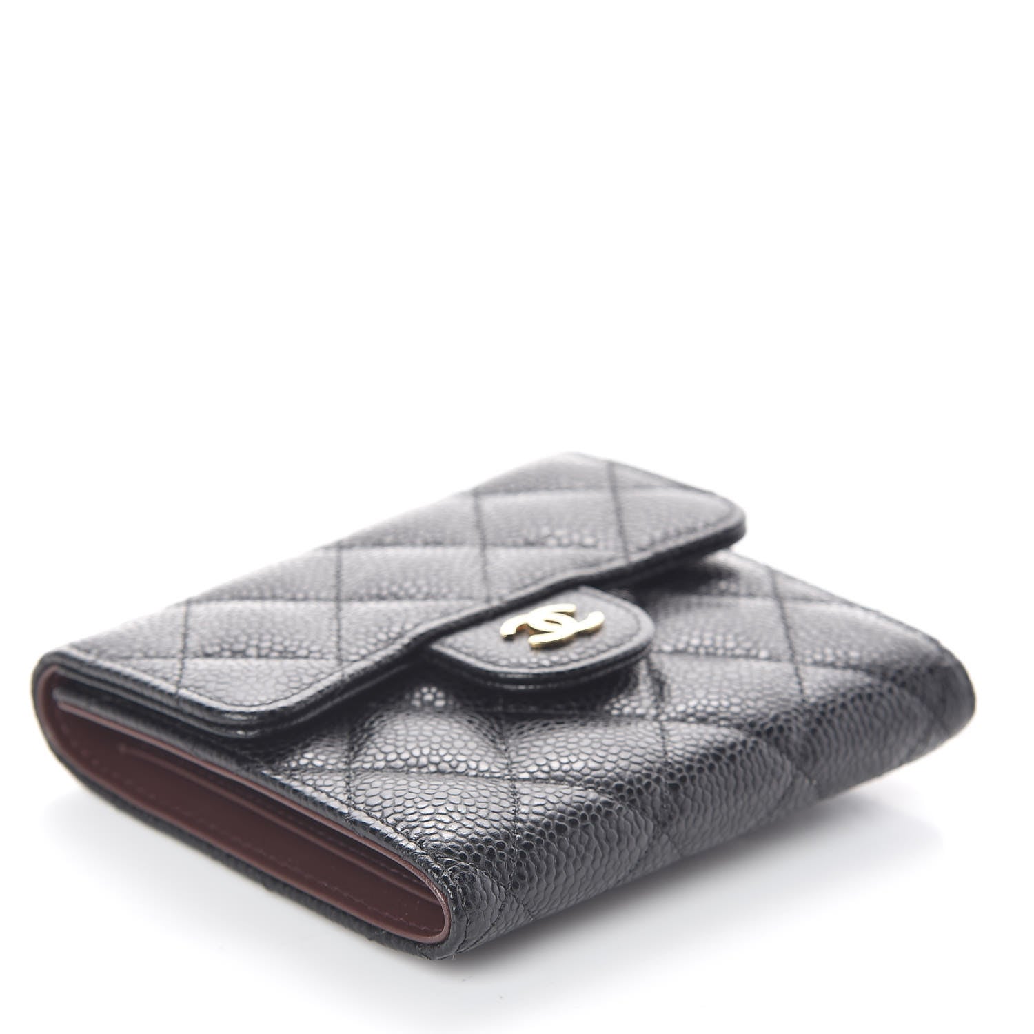 Chanel Caviar Quilted Compact Flap Wallet Black 4 of 8