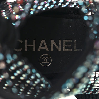 Chanel Resille Strass Kid Suede Patent Mary Jane Short Boots 38.5 Black 7 of 8