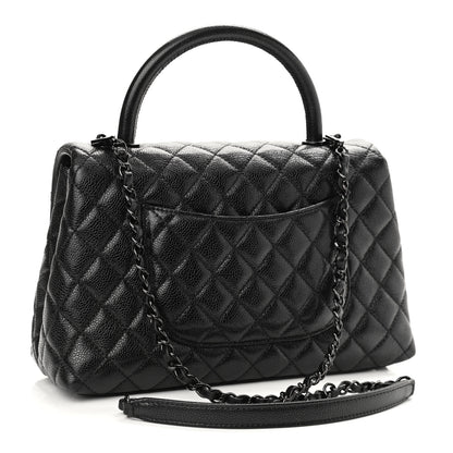 Chanel Caviar Quilted Small Coco Handle Flap So Black 3 of 10