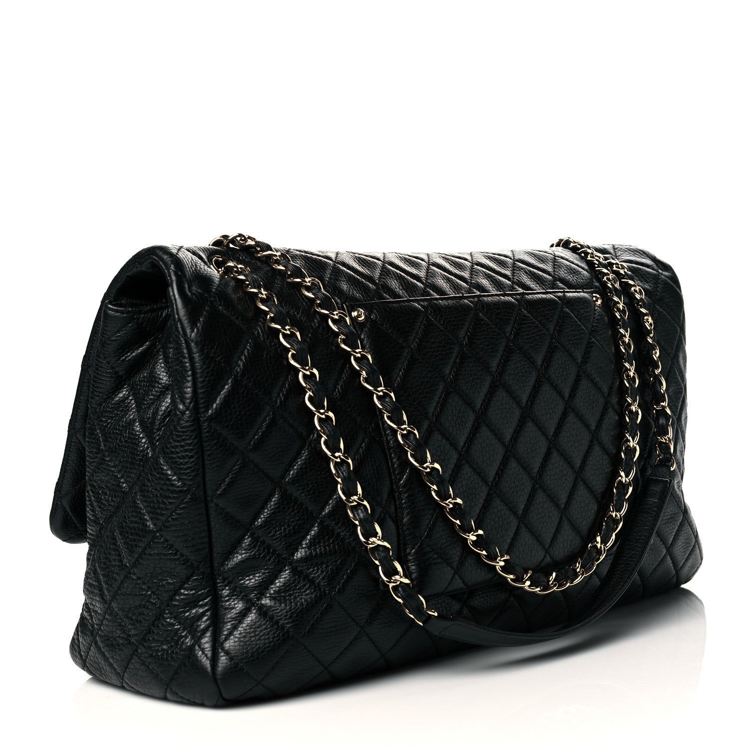 Chanel Calfskin Quilted XXL Travel Flap Bag Black 2 of 9