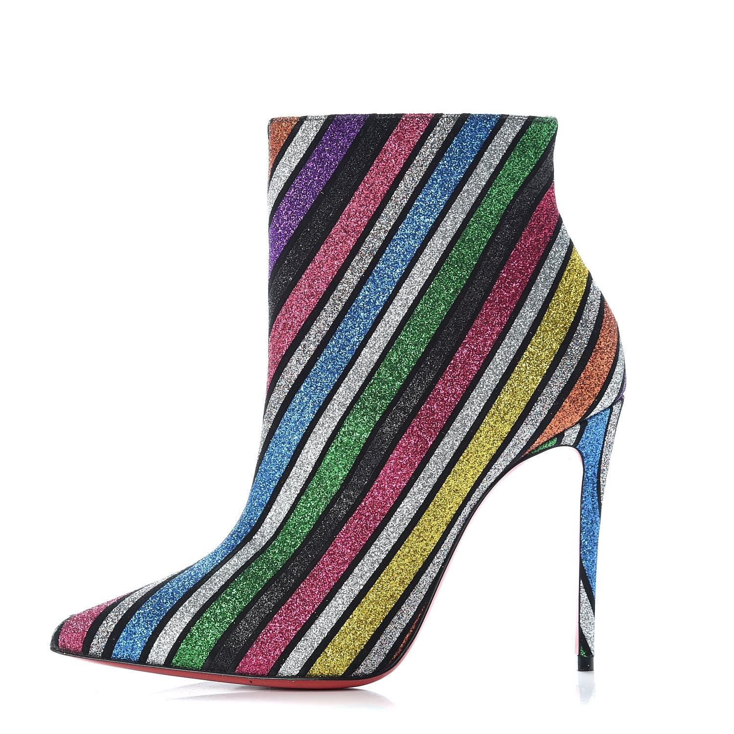 Christian Louboutin Suede Stripyglitter So Kate Booty 100 Ankle Boots 35 Multi 1 of 7