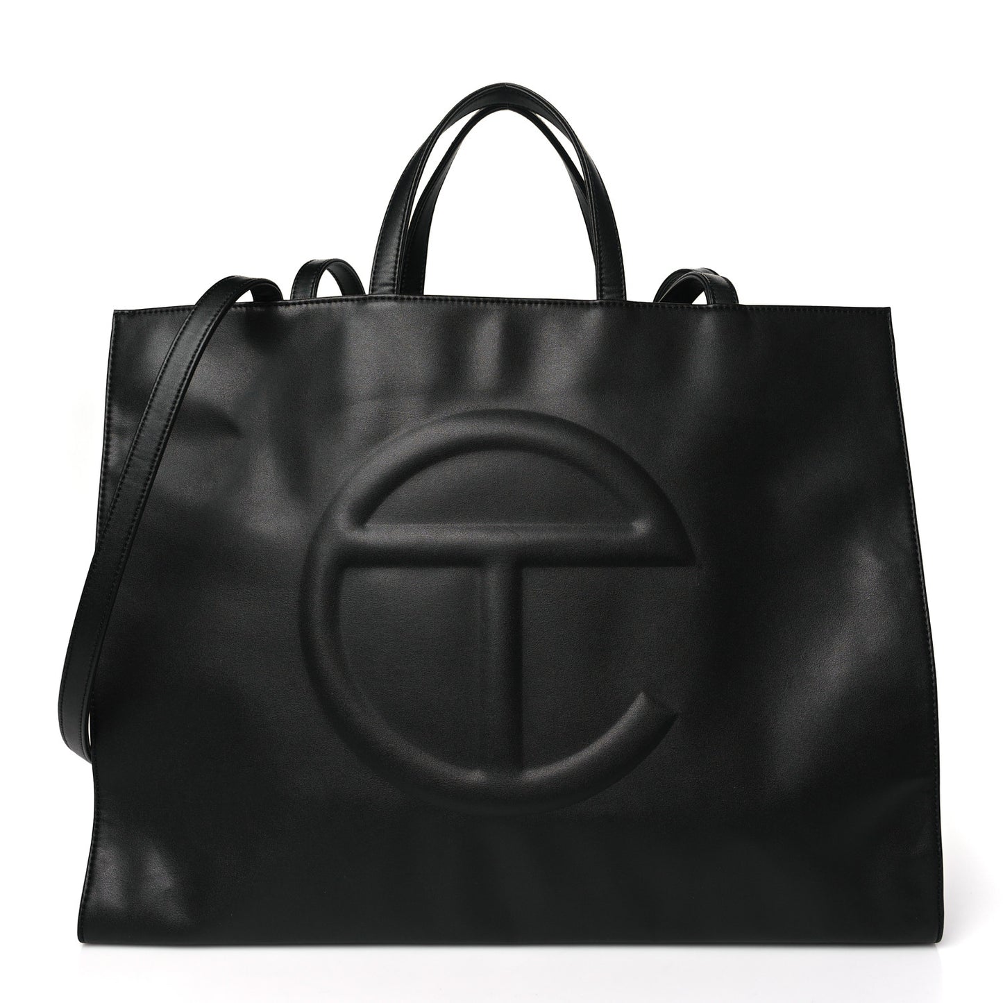 Vegan Leather Large Shopping Bag Black