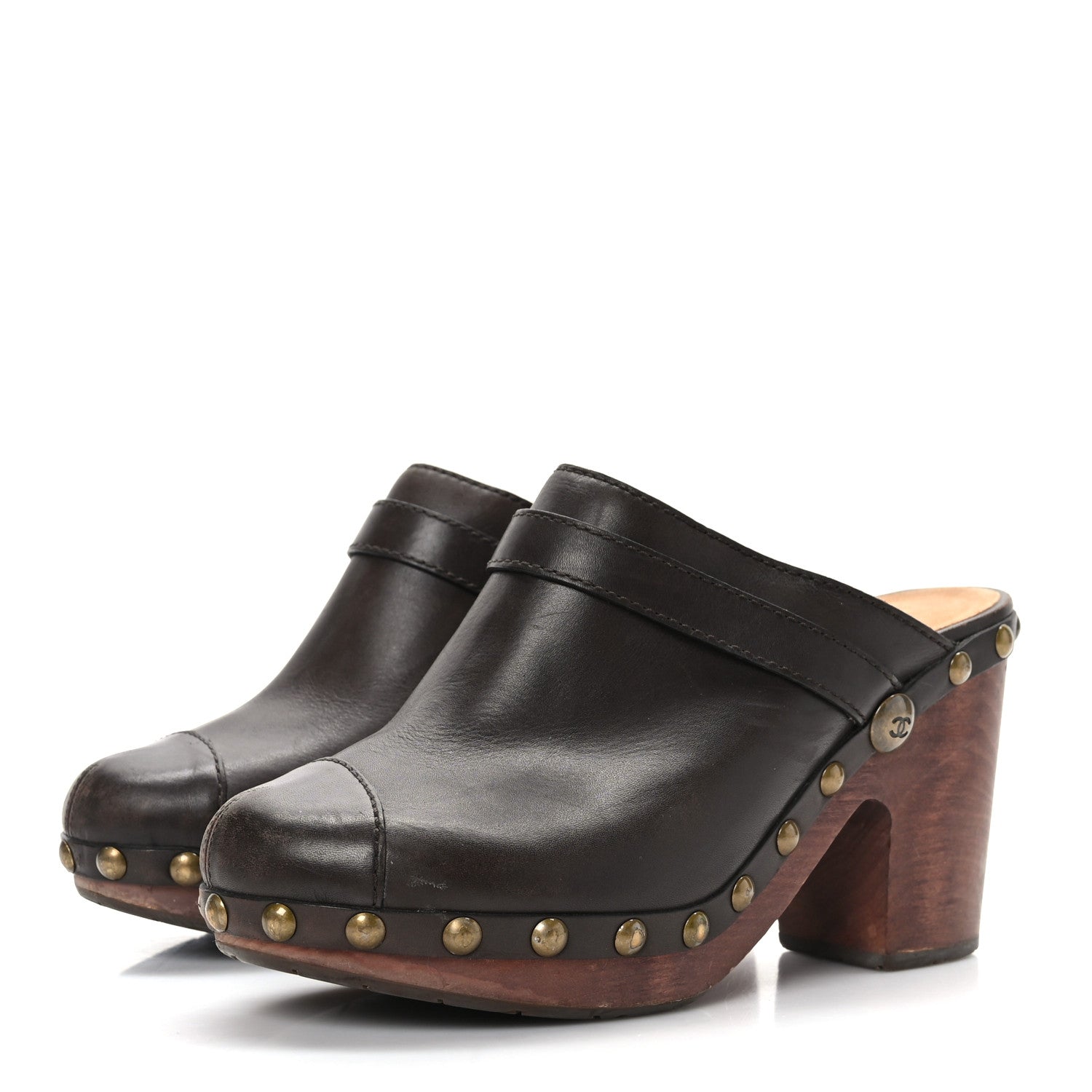 Chanel Calfskin CC Clog 38.5 Brown 3 of 8