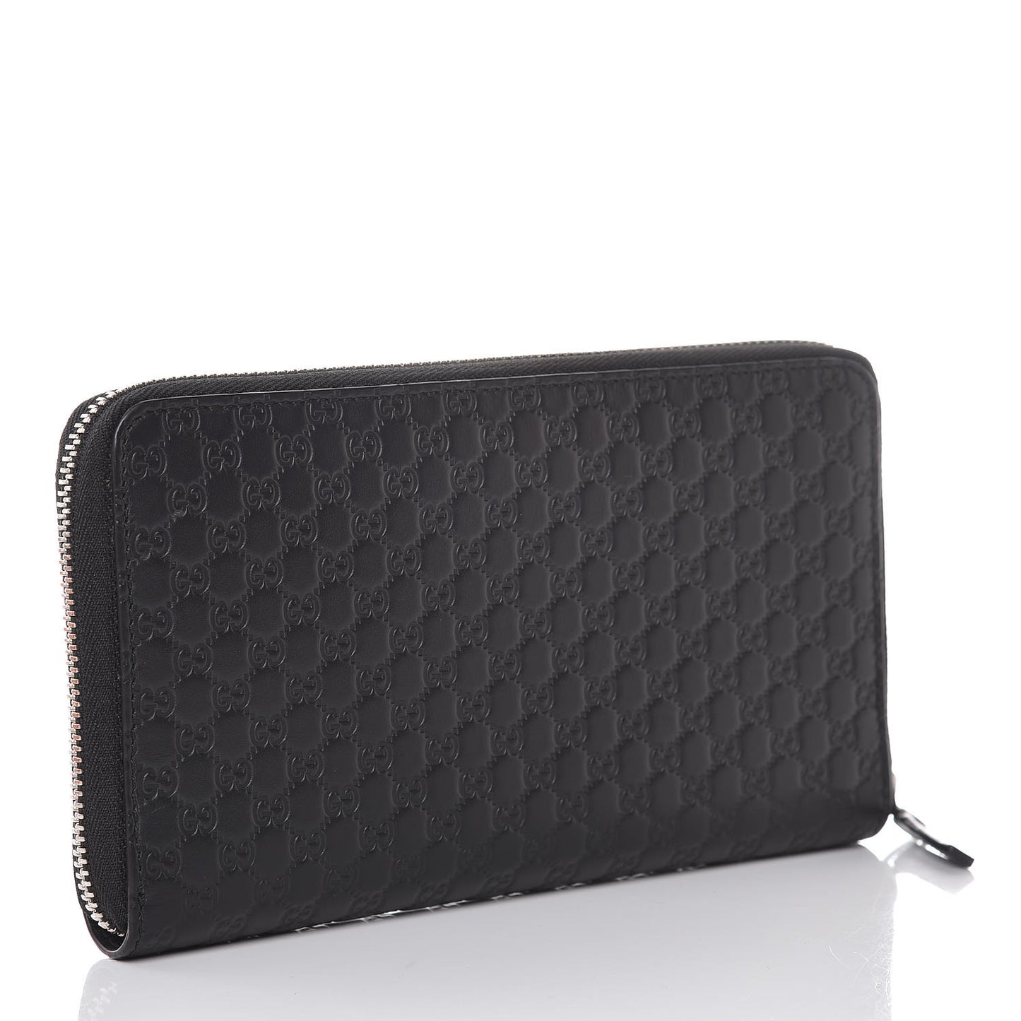 Microguccissima Large Zip Around Organizer Wallet Black