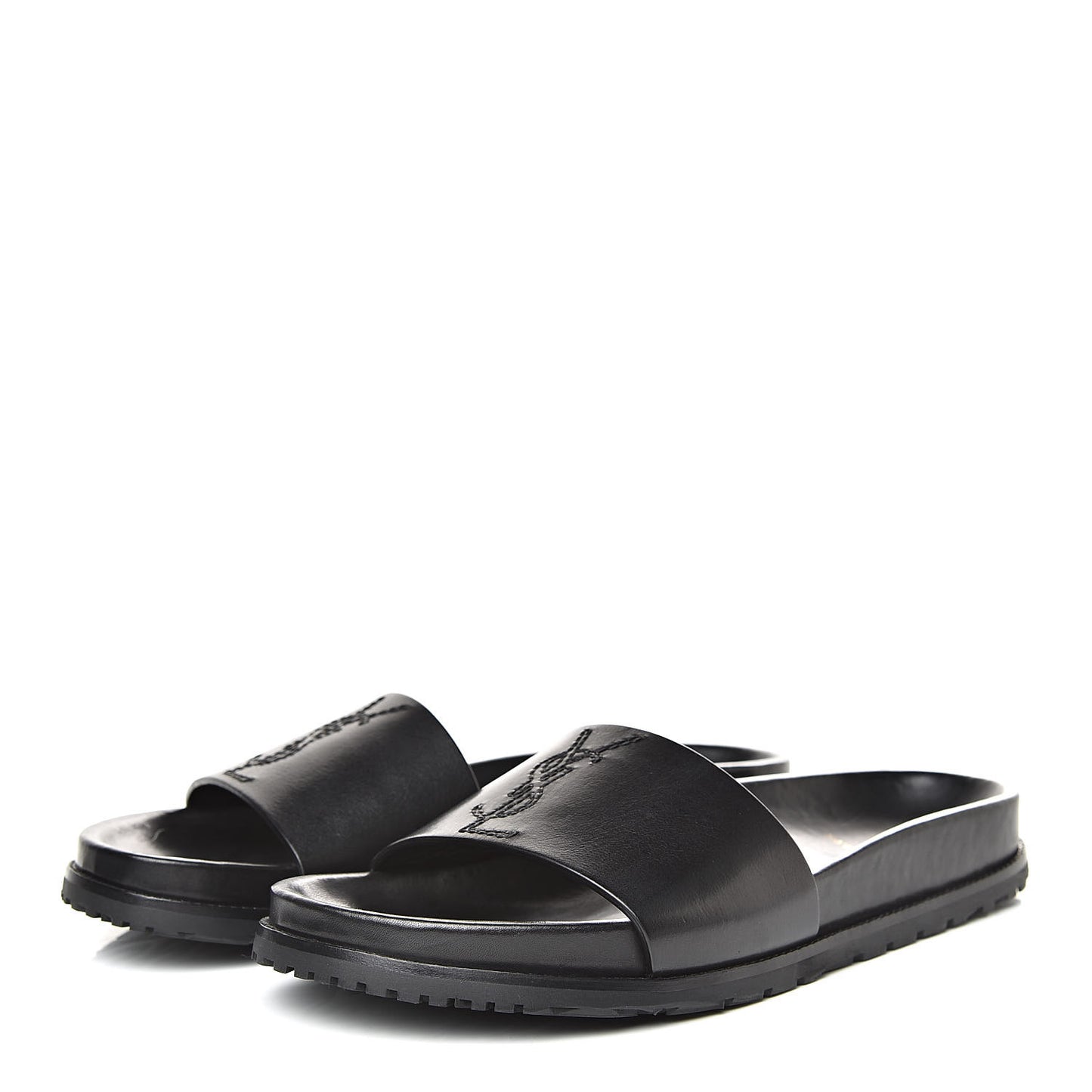 Calfskin Monogram Womens Jimmy Joan Slide Sandals 39 Black