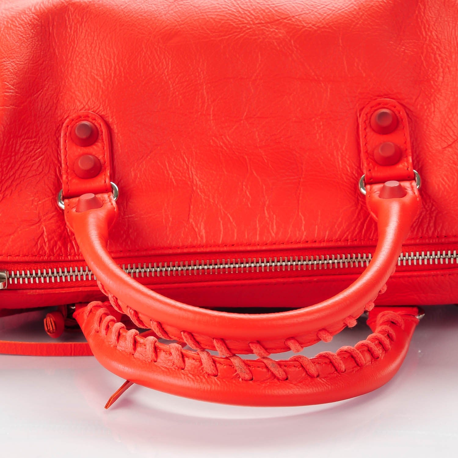 Balenciaga Matte Goatskin Rubber Covered Classic Hardware Mini Twiggy Rouge Coquelicot Rouge Braise 9 of 10